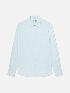 Chemise Ice bleu clair en voile de coton pur 