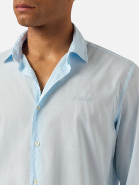Chemise Ice bleu clair en voile de coton pur 