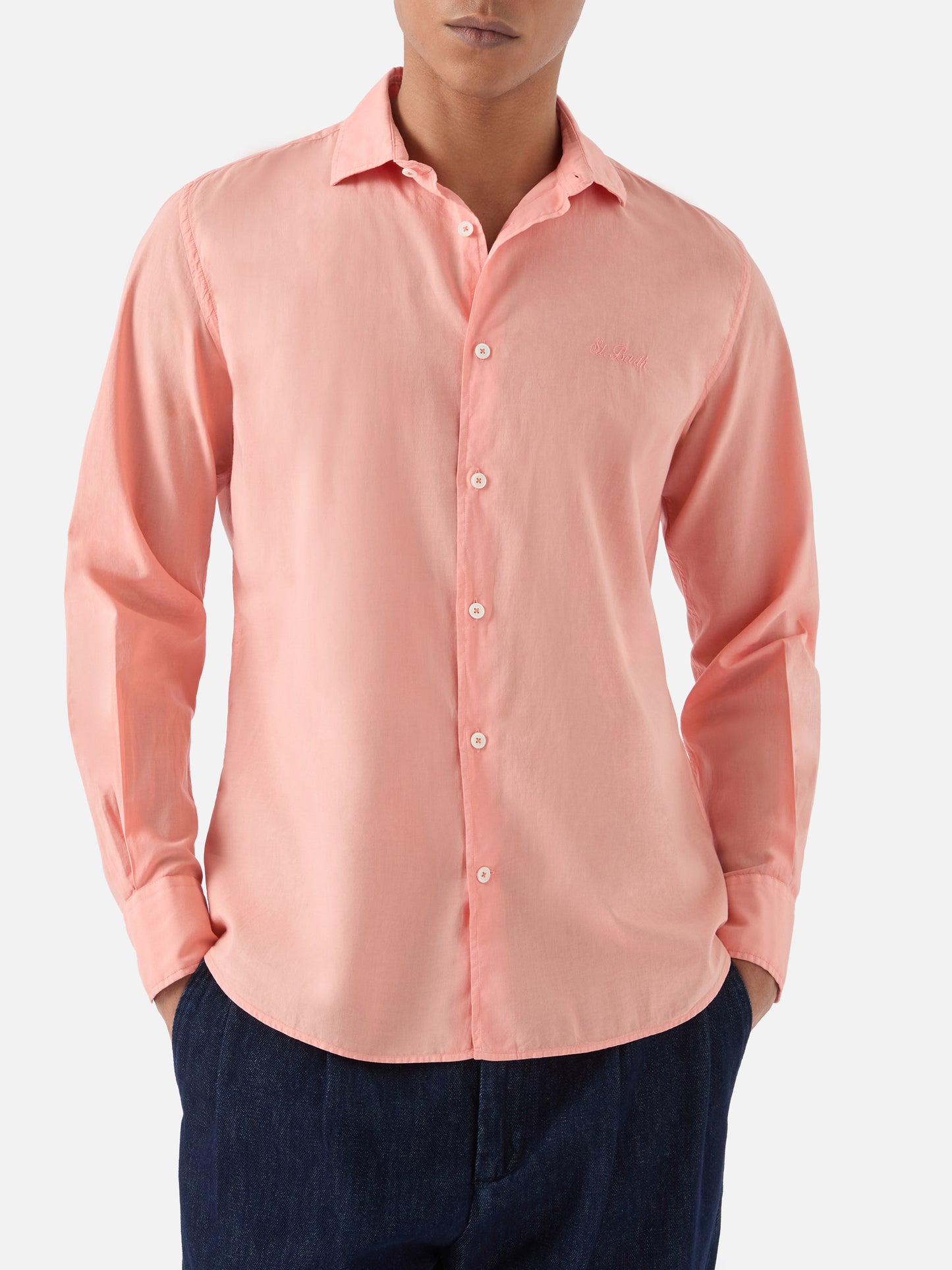 Peach Chemise Ice shirt in pure cotton voile