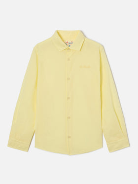 Butter yellow Chemise Jr shirt in cotton voile