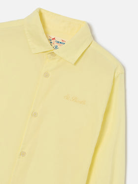 Butter yellow Chemise Jr shirt in cotton voile