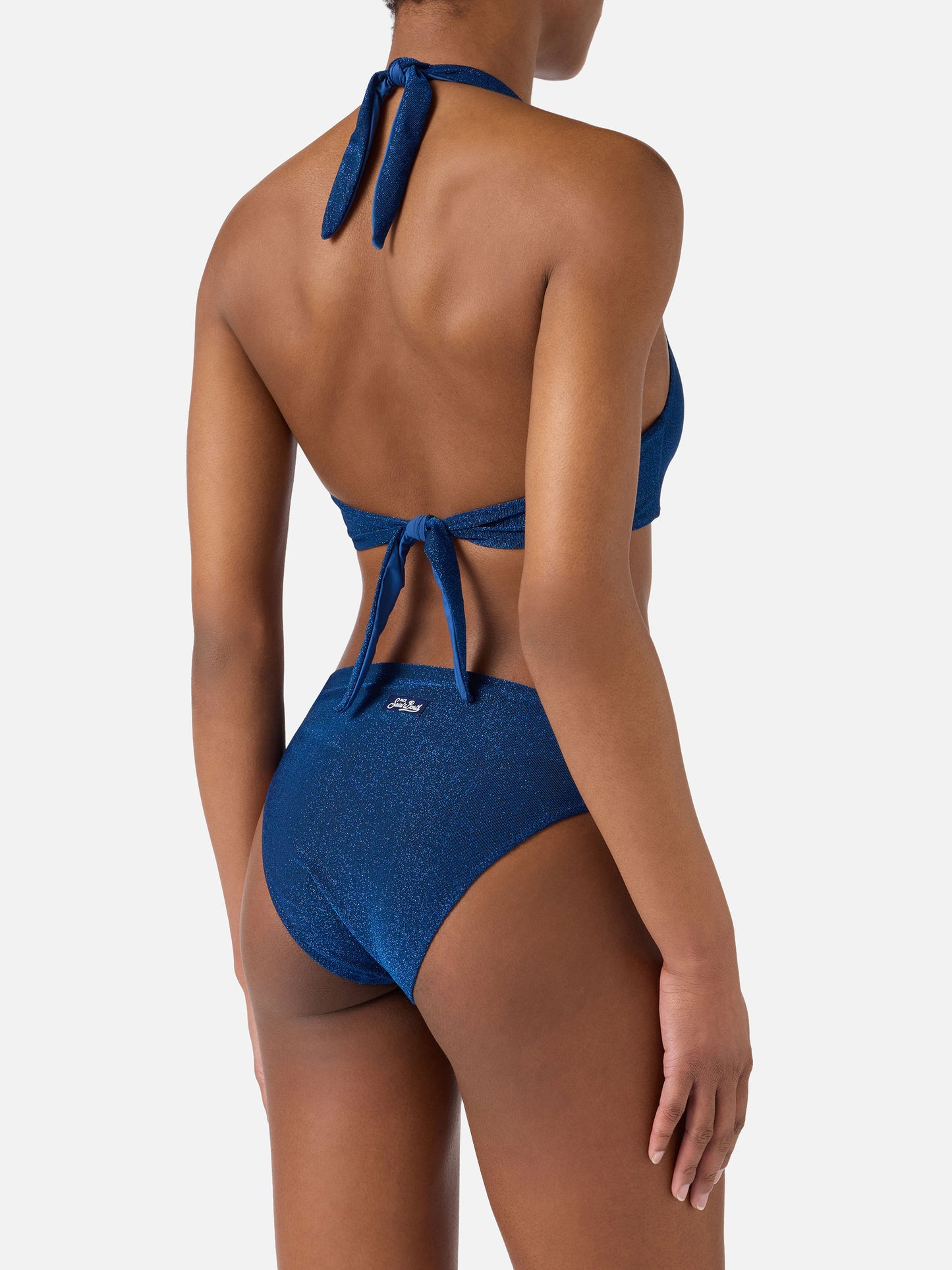 Leda Sugar navy blue lurex bikini
