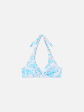 Haut de bikini brassière Leda avec imprimé toile de Jouy et détail cut-out 