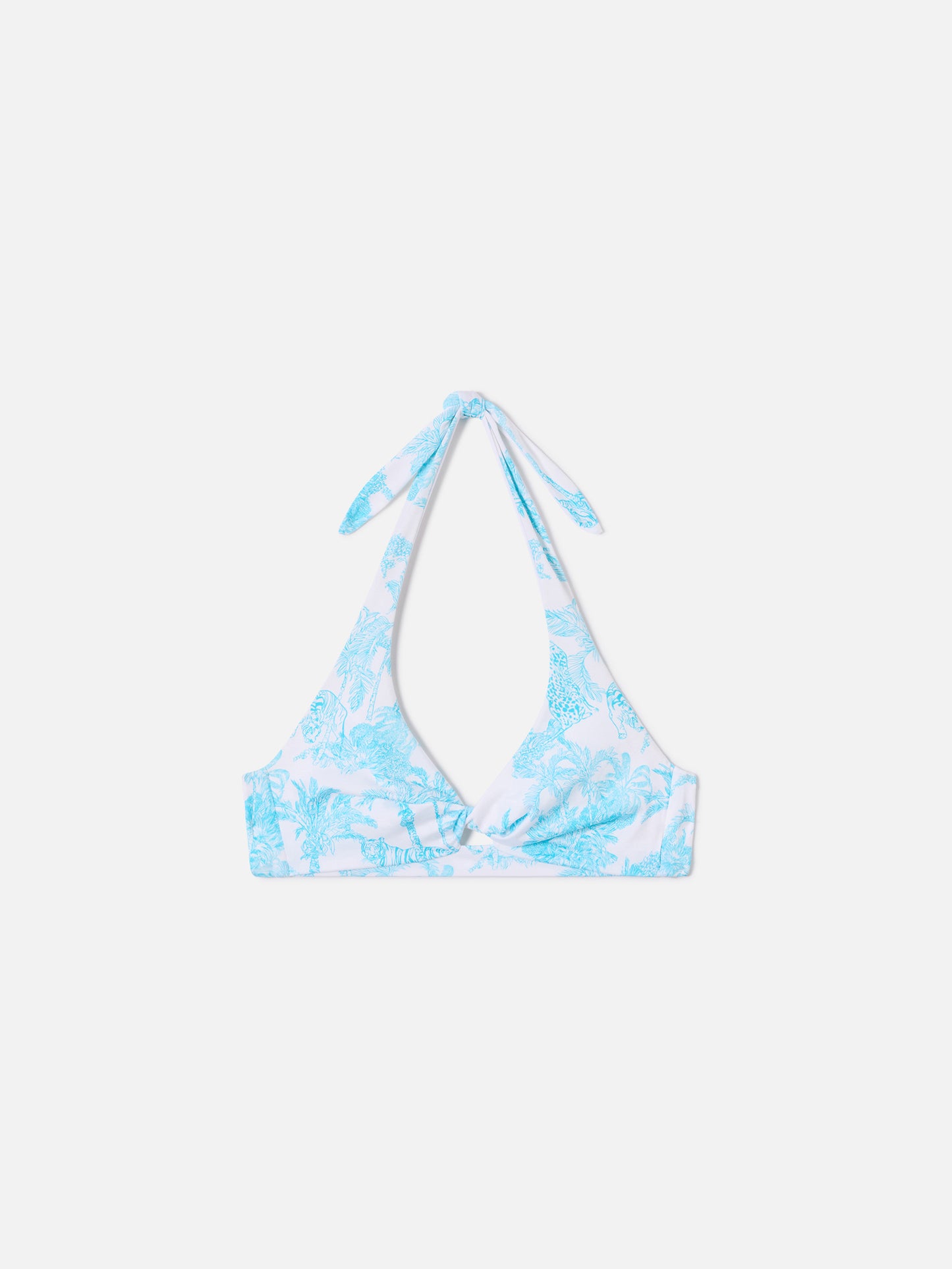 Leda Bikini-Oberteil im Bralette-Stil mit Toile-de-Jouy-Print und Cut-out-Detail 
