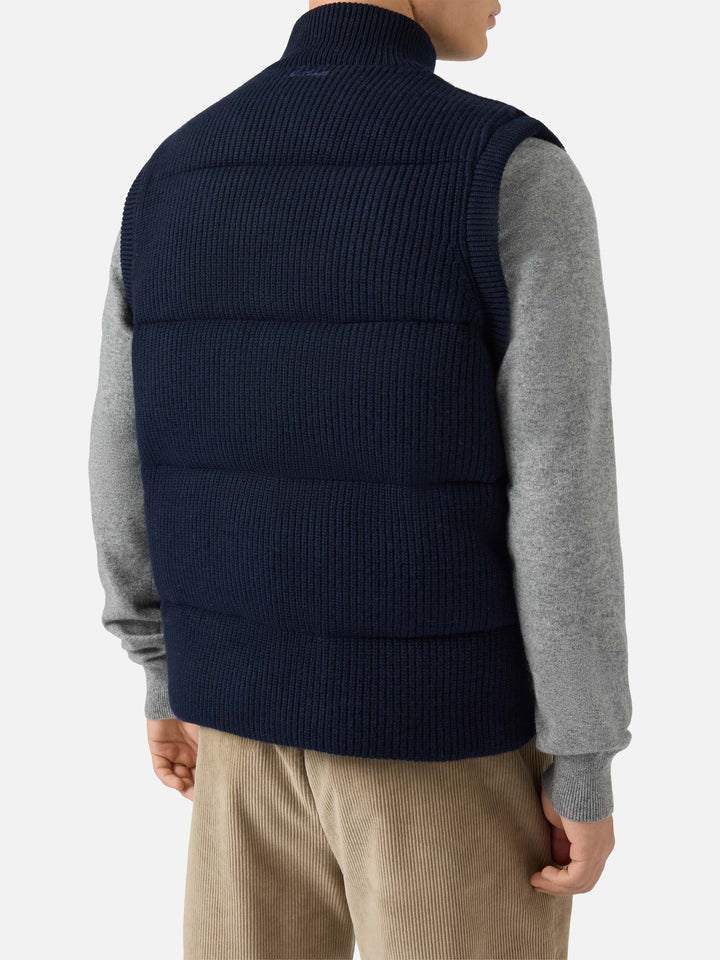 Chaleco acolchado de punto Leeds en azul 