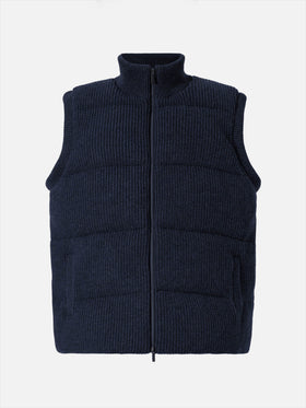 Leeds Knit padded gilet in blue