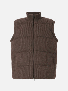 Gilet imbottito Leeds Knit nocciola