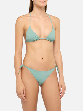 Leah Marielle klassischer Triangel-Bikini in Salbeigrün