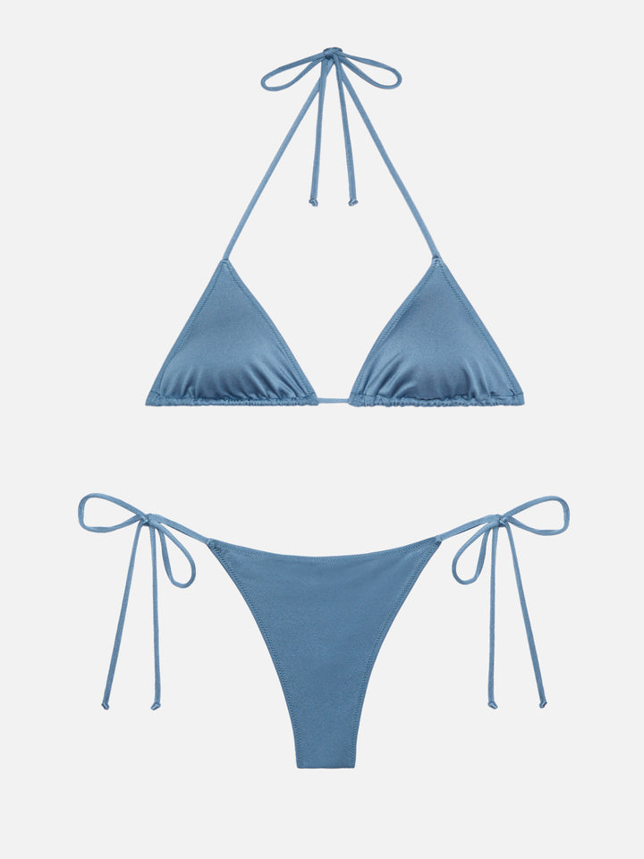 Marielle shimmeravio blue classic swim briefs - Leah shimmer avio blue triangle top swimsuit
