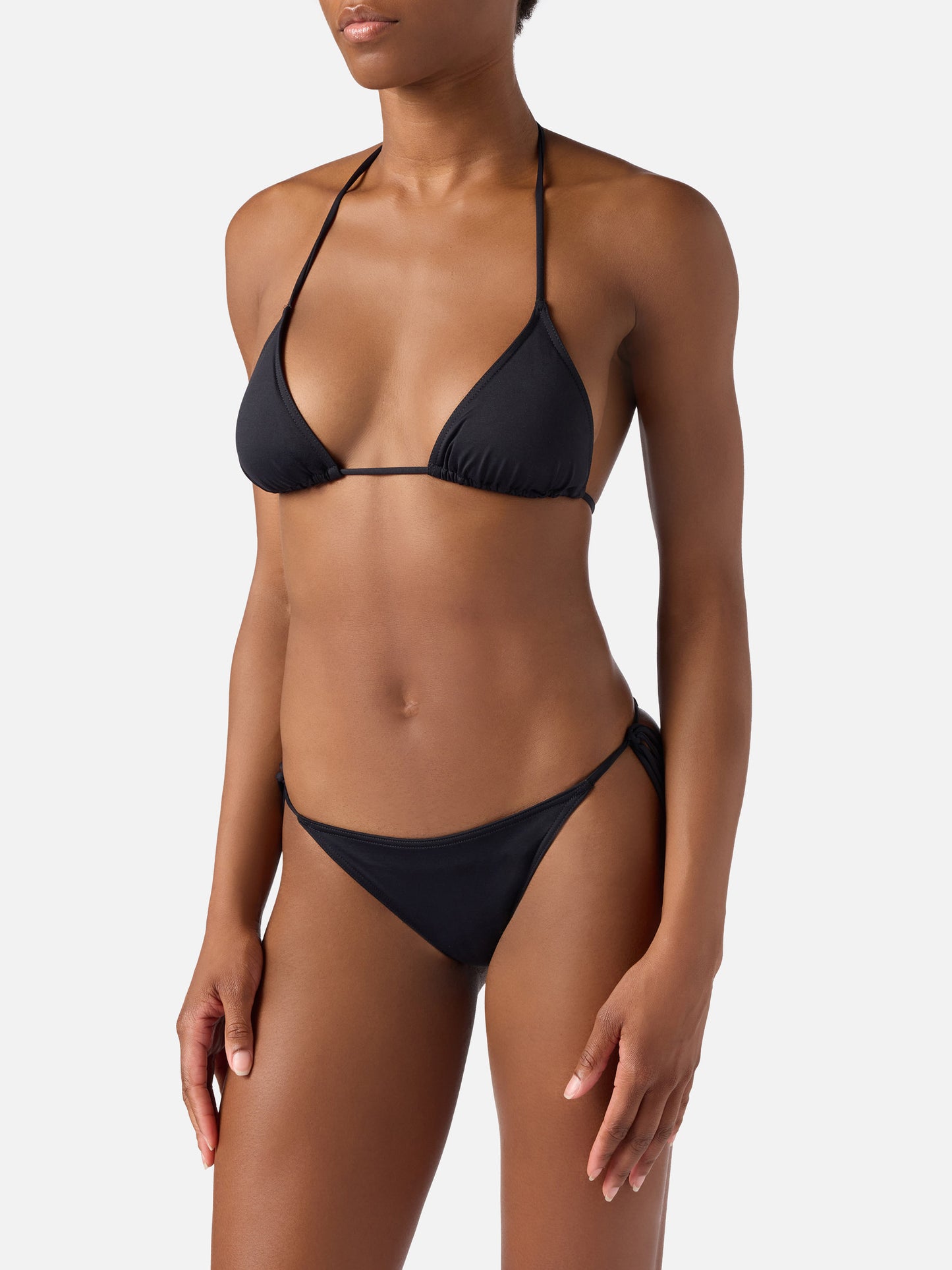 Leah Marielle black triangle bikini with ties