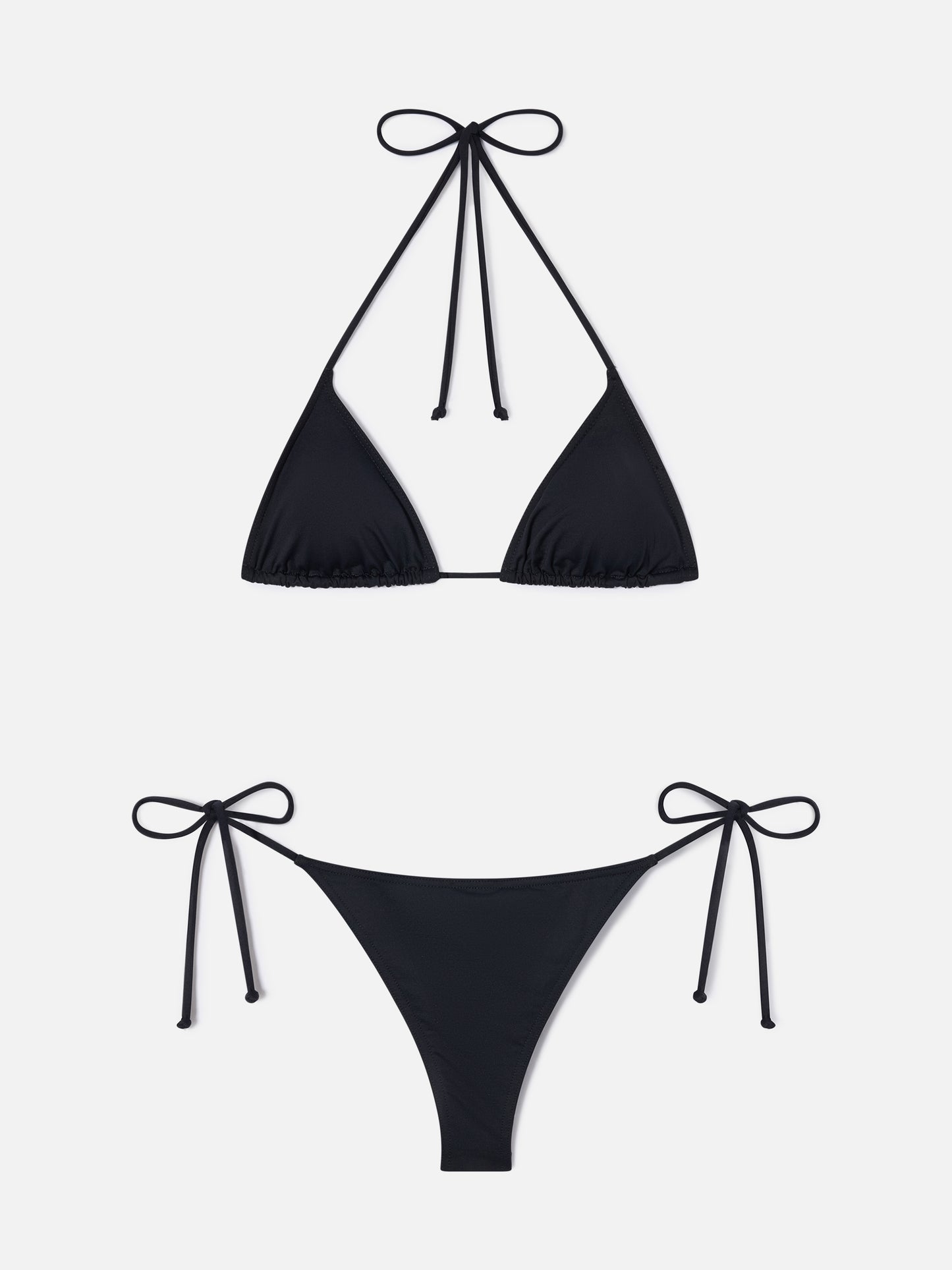 Leah Marielle black triangle bikini with ties