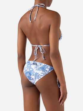 Bikini bleu Leah Virgo toile de jouy 