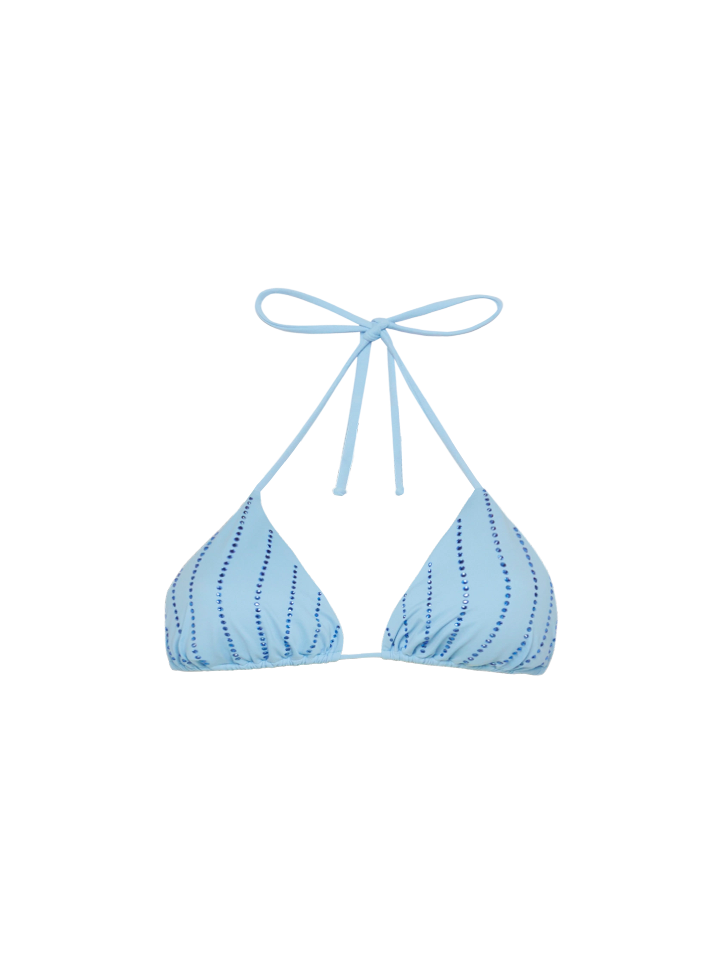 Leah light blue triangle top with striped rhinestone embellishment - MC2 Saint Barth