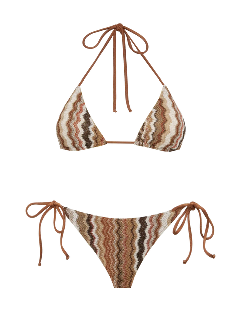 Raschel knit classic bikini Leah Virgo with wave pattern - MC2 Saint Barth
