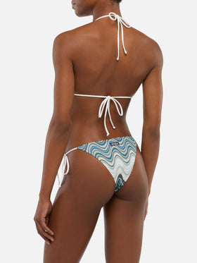 Marielle Raschel Classic Badeslip mit Wellenmuster - Leah Raschel Wellenmuster Triangel-Top