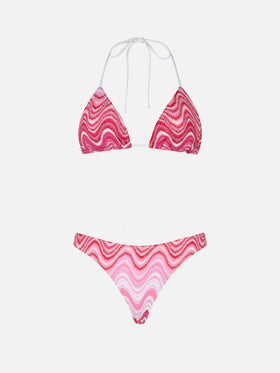 Woman raschel knit triangle bikini Leah Naomi