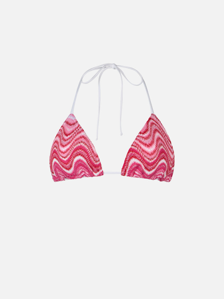 Woman raschel knit triangle top swimsuit Leah - MC2 Saint Barth