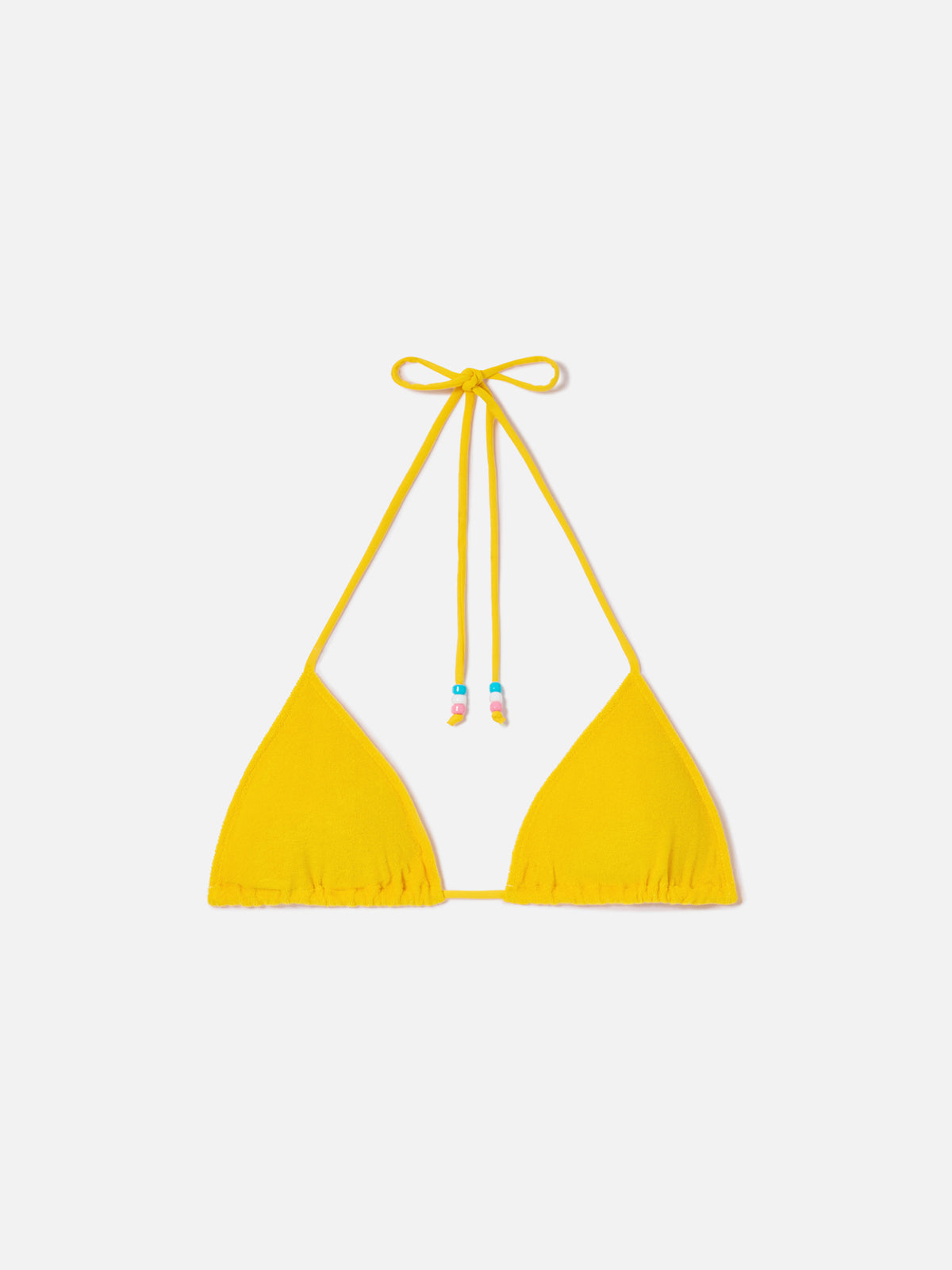 Haut de bikini triangle en éponge Yellow Leah avec charms 