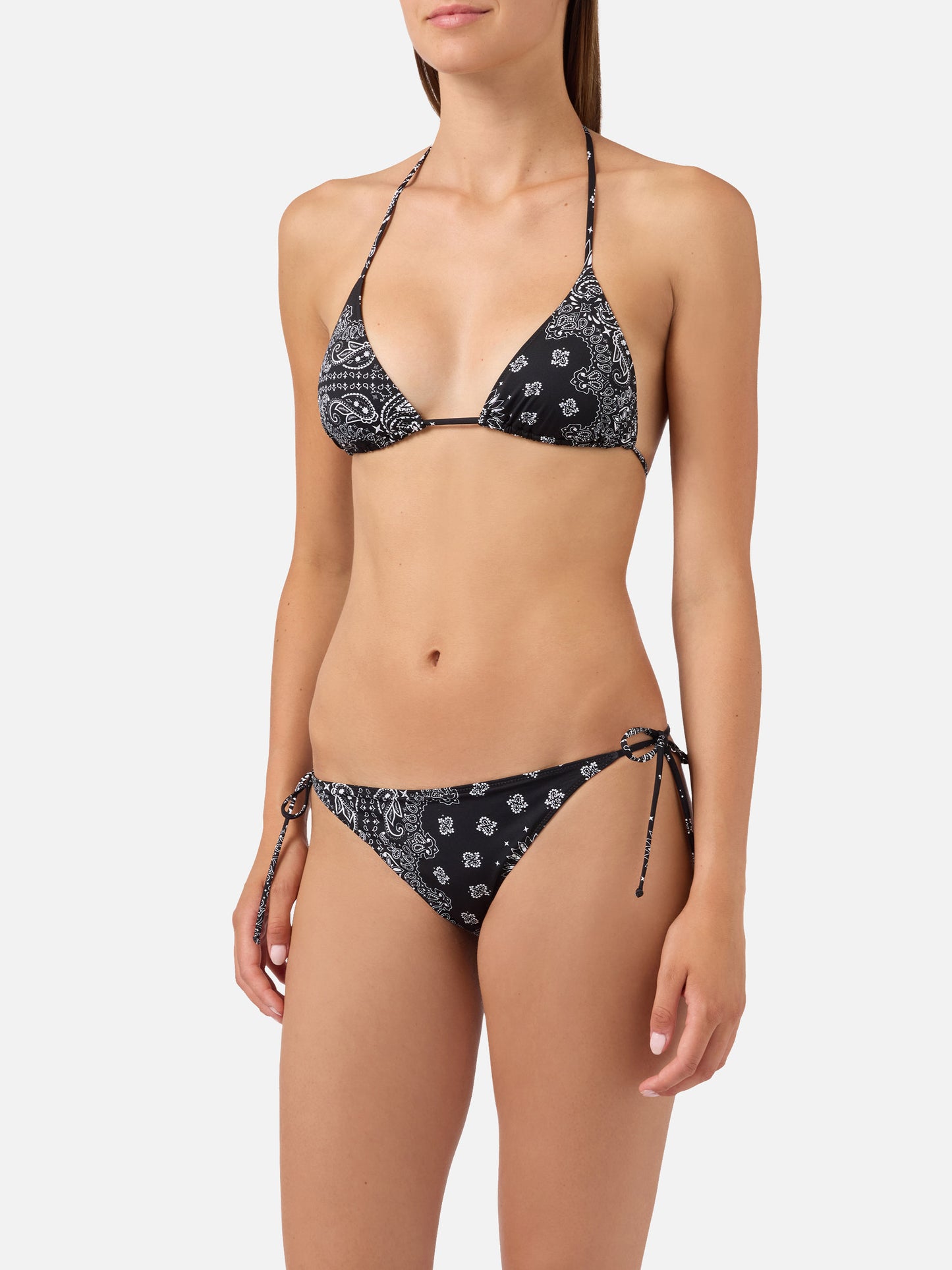 Bikini Leah Virgo con estampado bandana negro 