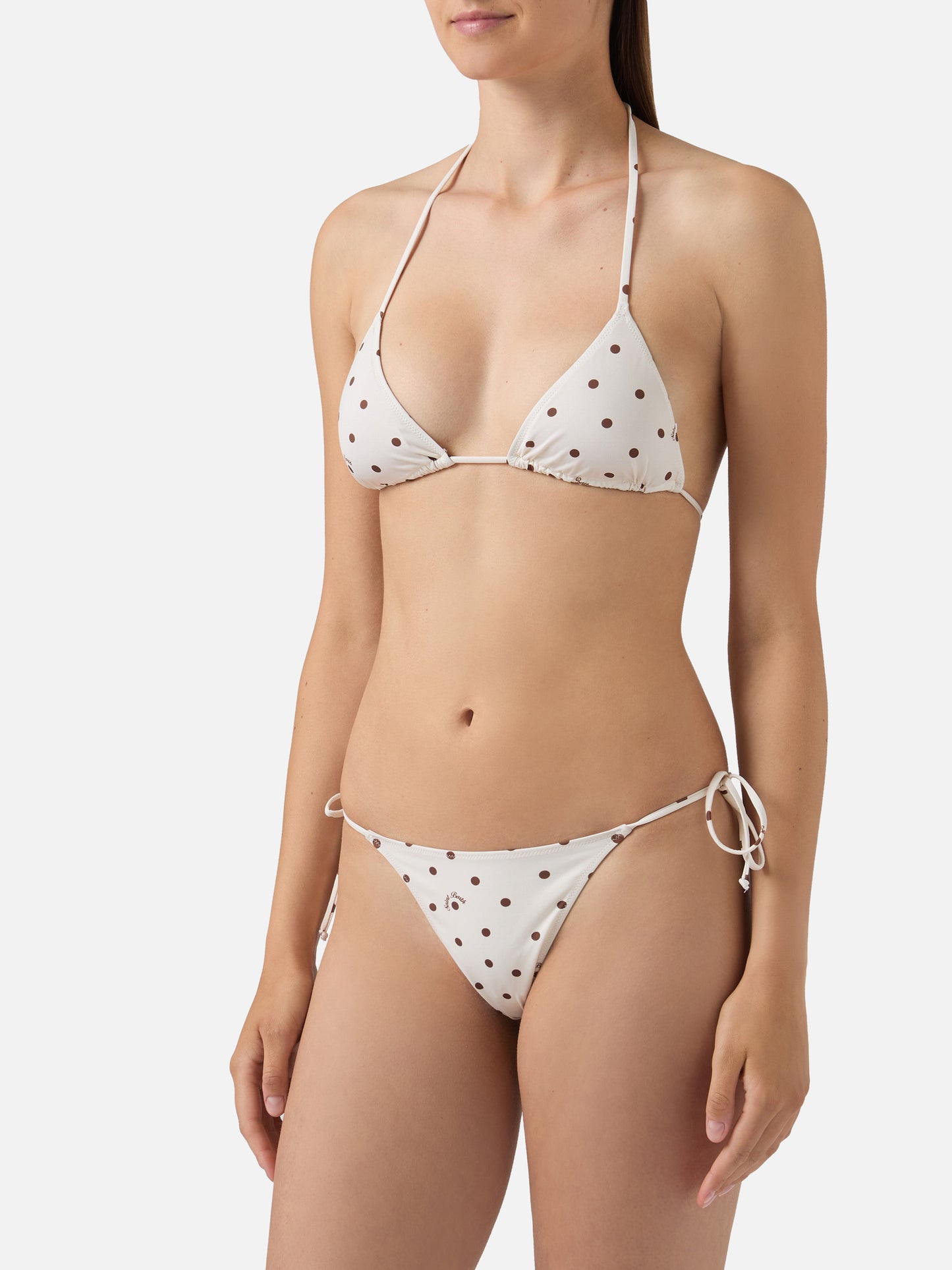 Bikini Leah Norah beige marrón de lunares 