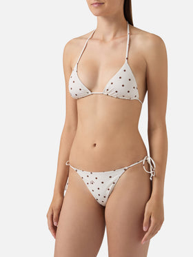 Bikini Leah Norah beige marrón de lunares 