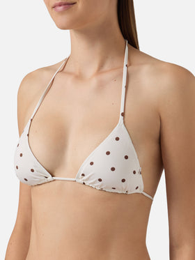 Bikini Leah Norah beige marrón de lunares 