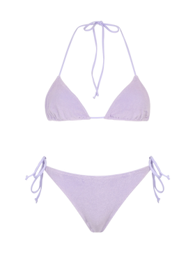 Woman lilac terry triangle bikini Leah Virgo - MC2 Saint Barth