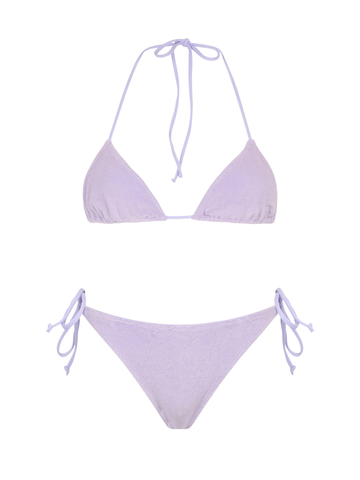 Woman lilac terry triangle bikini Leah Virgo - MC2 Saint Barth