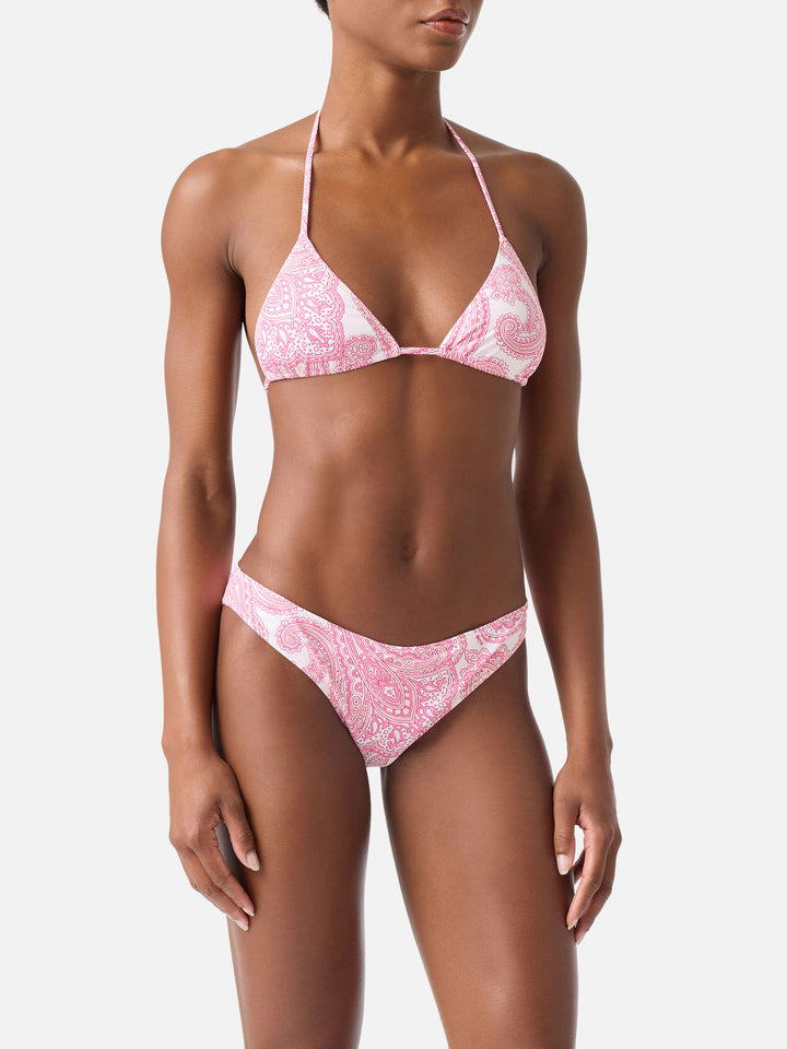 Bikini Leah Lido triangolo stampa paisley rosa