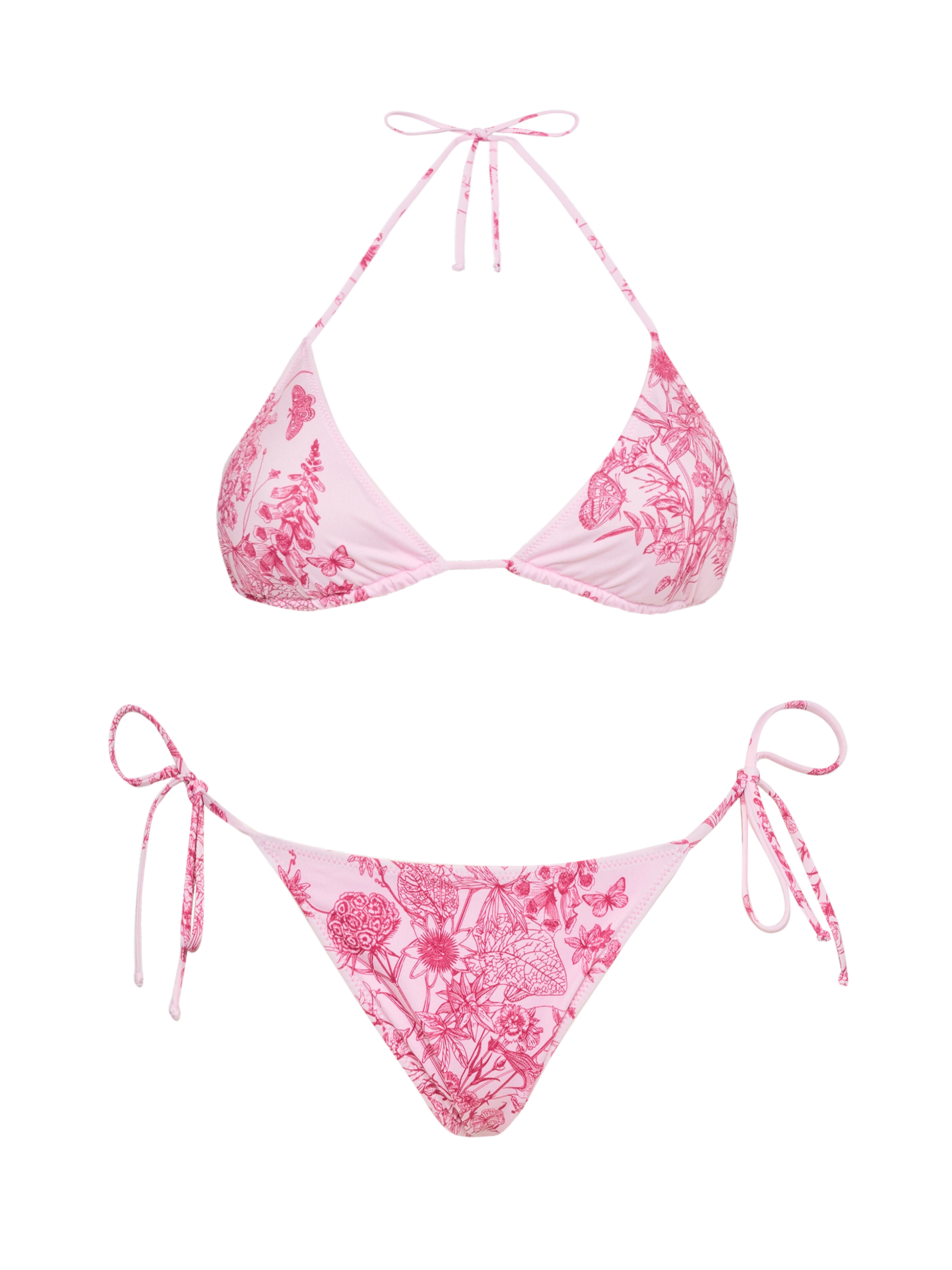 Classic triangle bikini Leah Marielle with toile de jouy print - MC2 Saint Barth