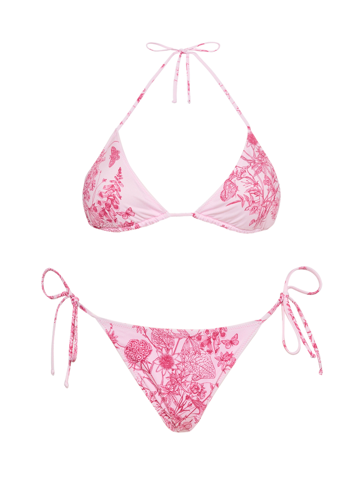 Classic triangle bikini Leah Marielle with toile de jouy print - MC2 Saint Barth