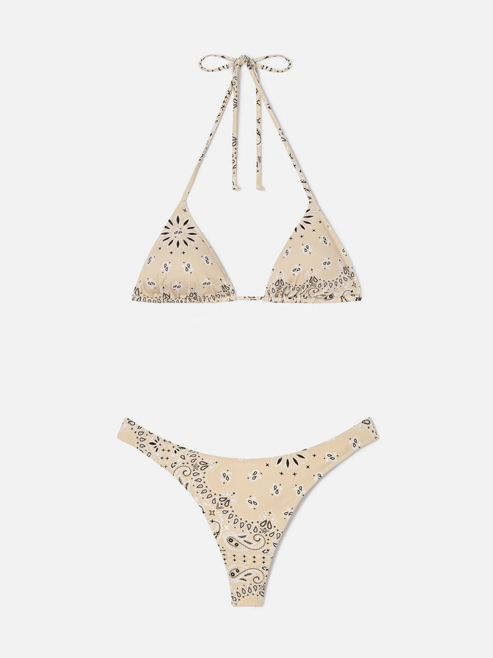 Leah Naomi beige bandana print bikini