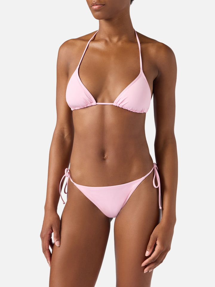 Leah Marielle light pink triangle bikini with ties