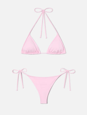 Leah Marielle light pink triangle bikini with ties