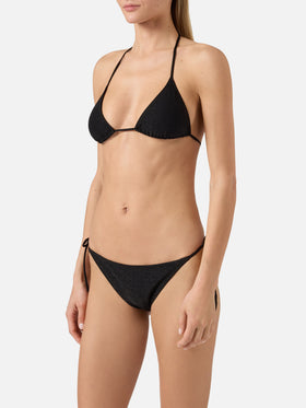Leah Teen black lurex triangle bikini
