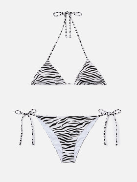 Leah Teen black and white zebra print bikini