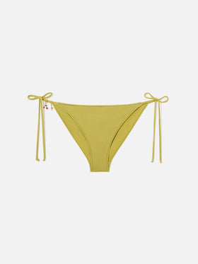 Slip mare Virgo classico in tessuto glossy finish verde pistacchio con charms