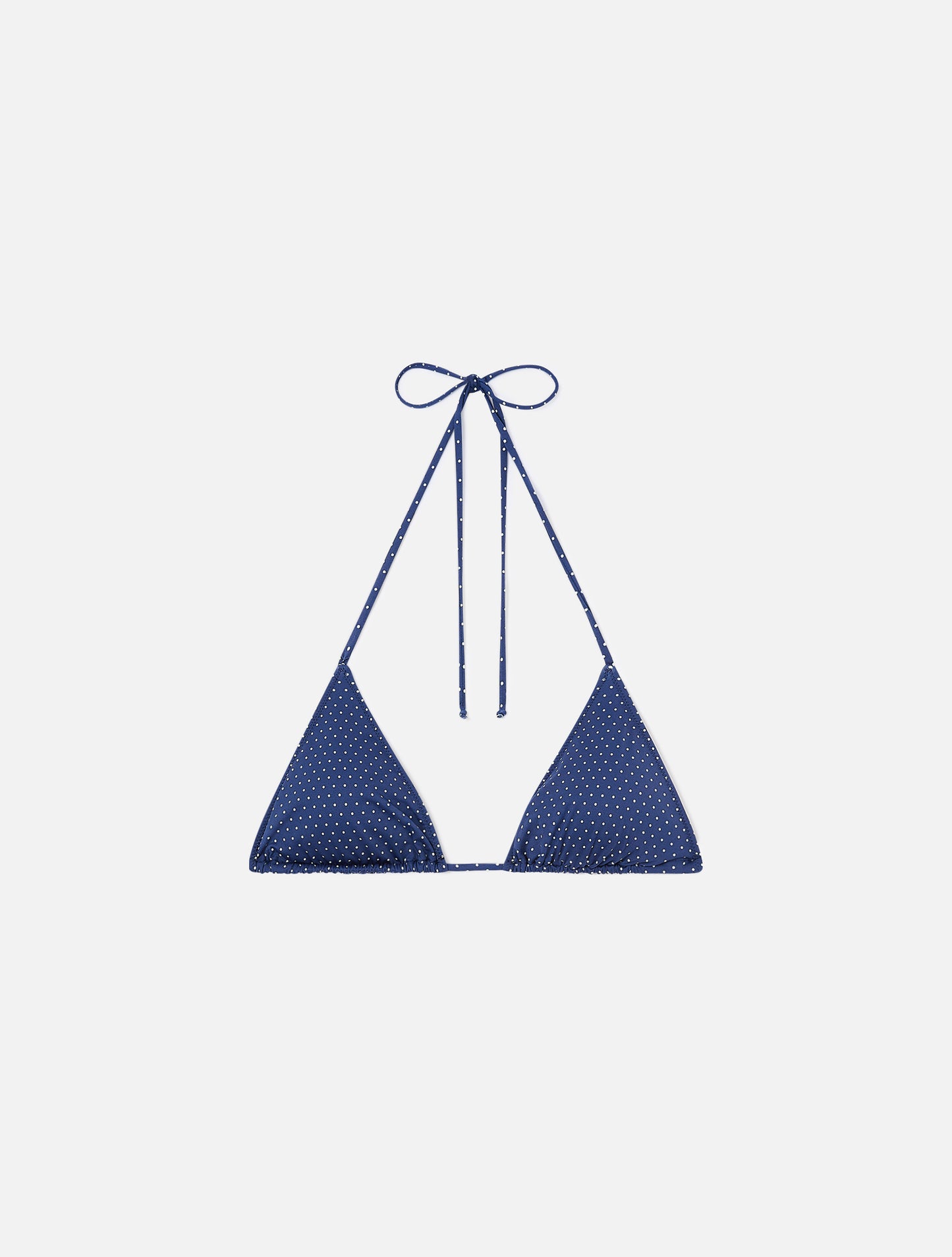 Leah triangle bikini top with micro polka dots print