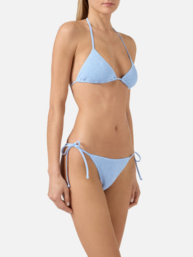 Leah Marielle light blue crinkle triangle bikini