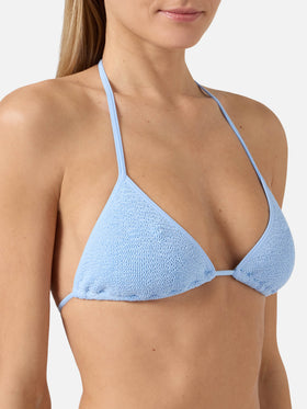 Leah Marielle light blue crinkle triangle bikini