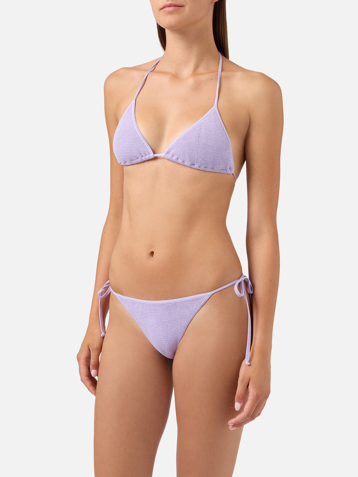 Leah Marielle crinkle lurex lilla bikini