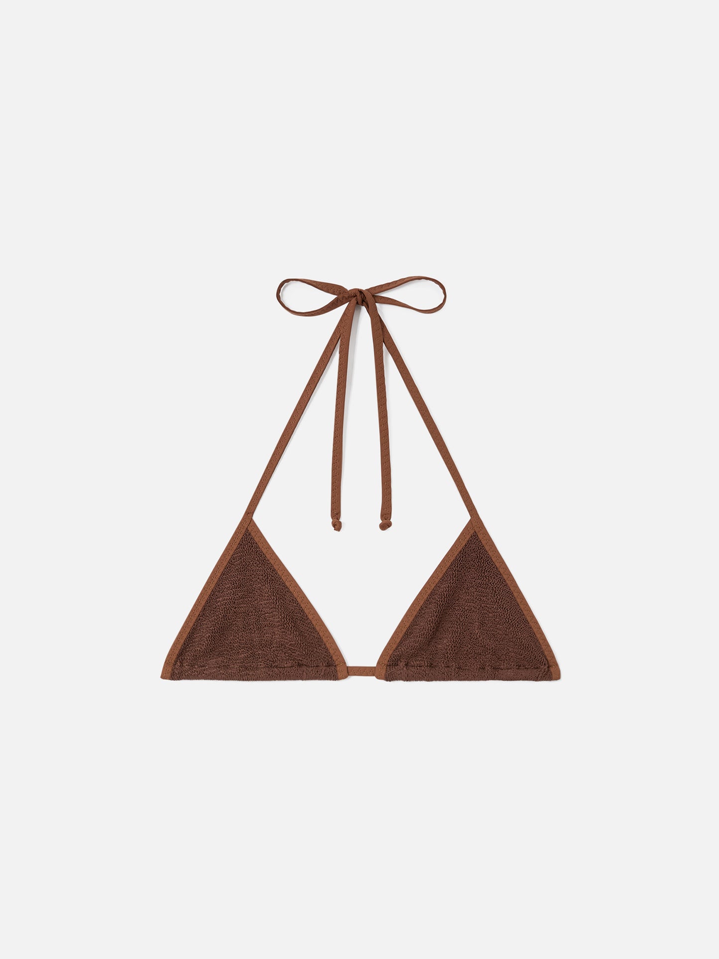 Haut de bikini triangle Brown Leah en tissu crinkle 