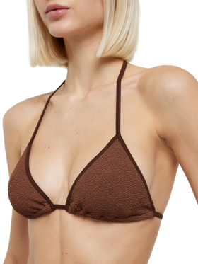 Classic crinkle triangle bikini Leah Norah in brown - MC2 Saint Barth