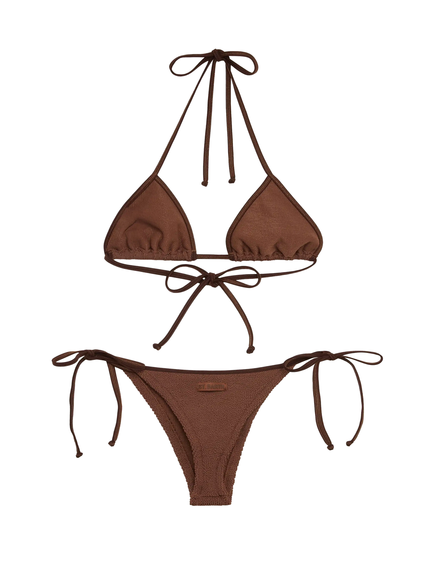 Classic crinkle triangle bikini Leah Norah in brown - MC2 Saint Barth