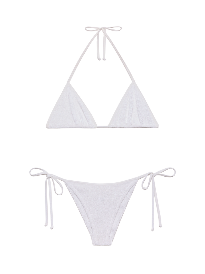 Classic triangle crinkle bikini Leah Marielle in white - MC2 Saint Barth
