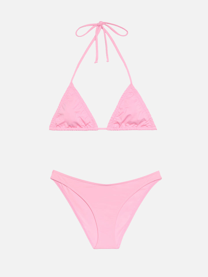 Nilly top triangolo classico rosa - Slip mare classico Lido rosa