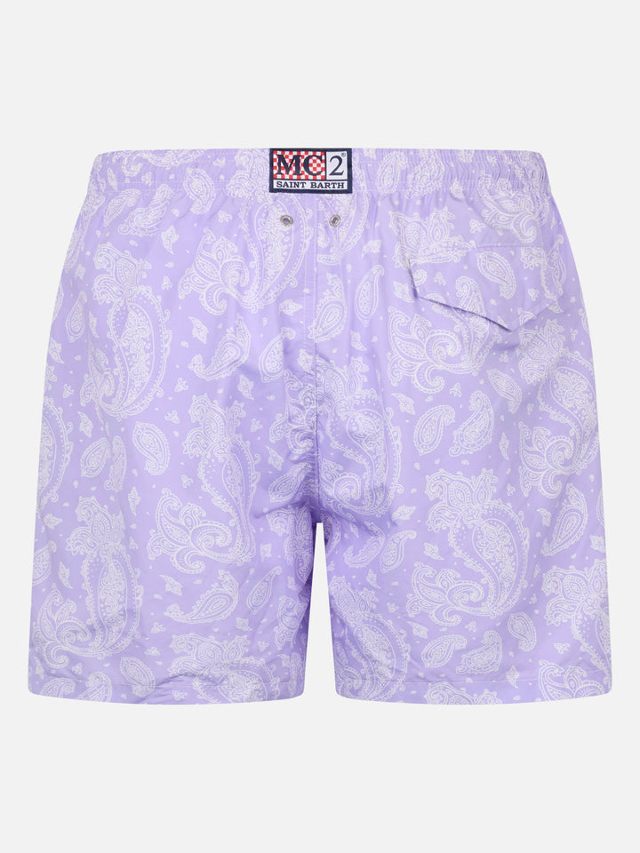 Man lightweight fabric swim-shorts Lighting with paisley print - MC2 Saint Barth