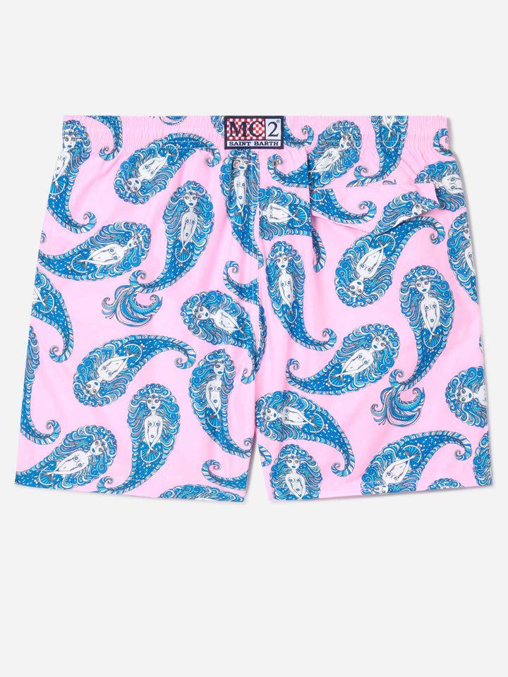 Lighting swim shorts with paisley print