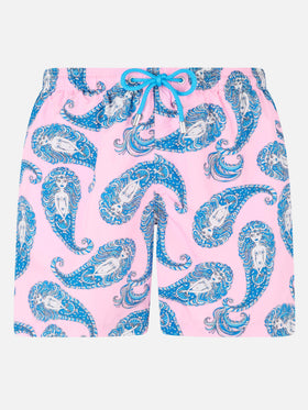 Costume da bagno da uomo in tessuto leggero Lighting con stampa paisley