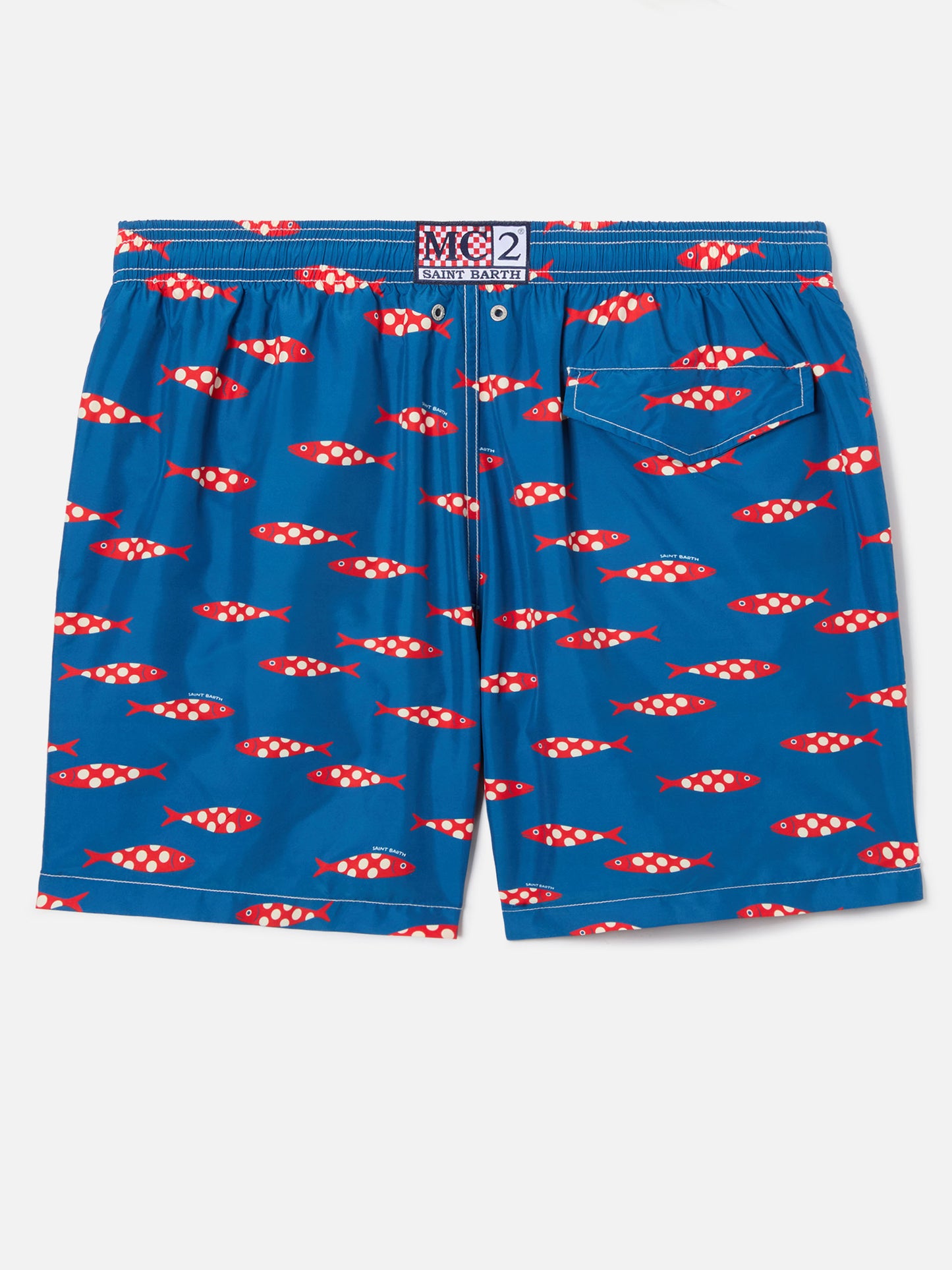Bañador corto Blue Lighting con estampado integral de sardinas 
